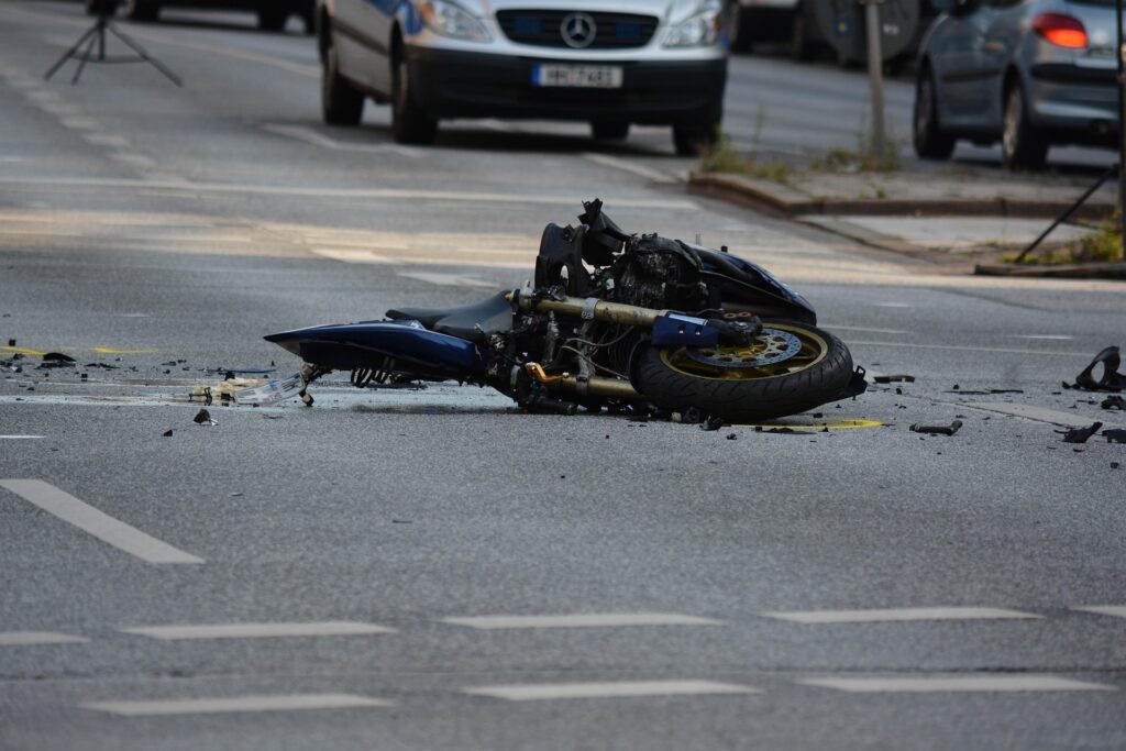 Motorcycle accident on busy Glendale street.