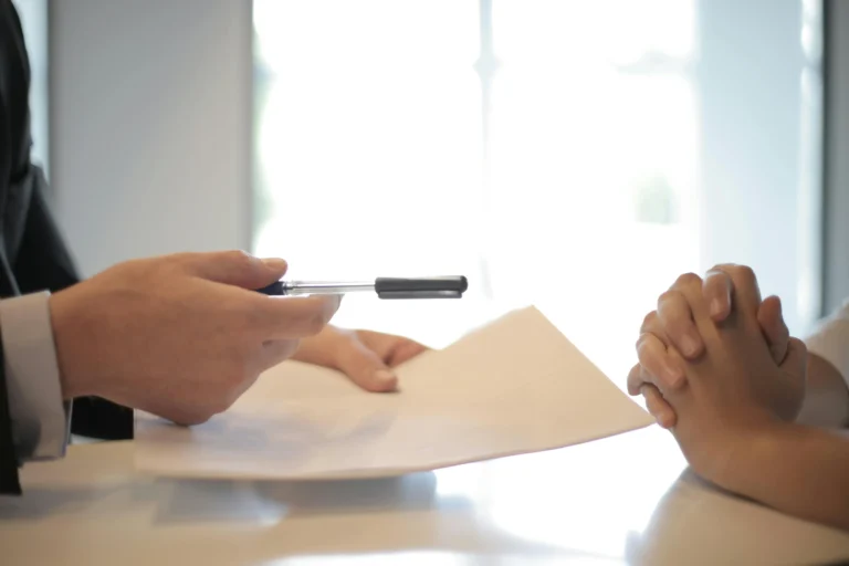 Attorney consulting with an injured client in hollywood premises liability lawyer.
