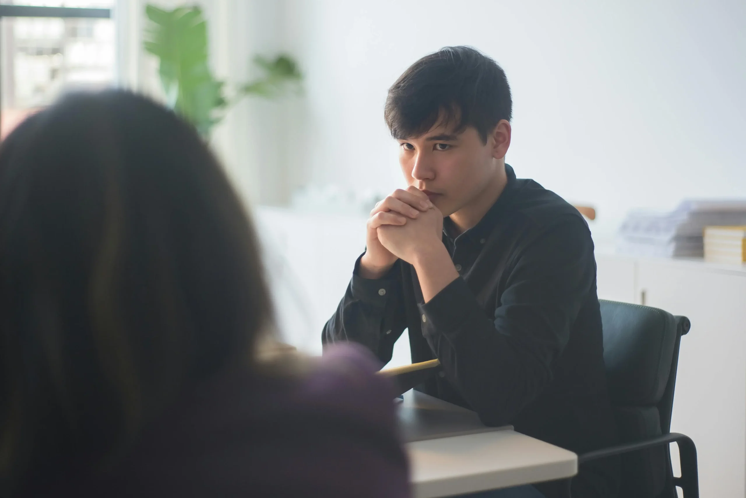 Riverside Premises Liability Lawyer (1) njured person receiving legal consultation from a Riverside premises liability lawyer at Babaians Law Firm.