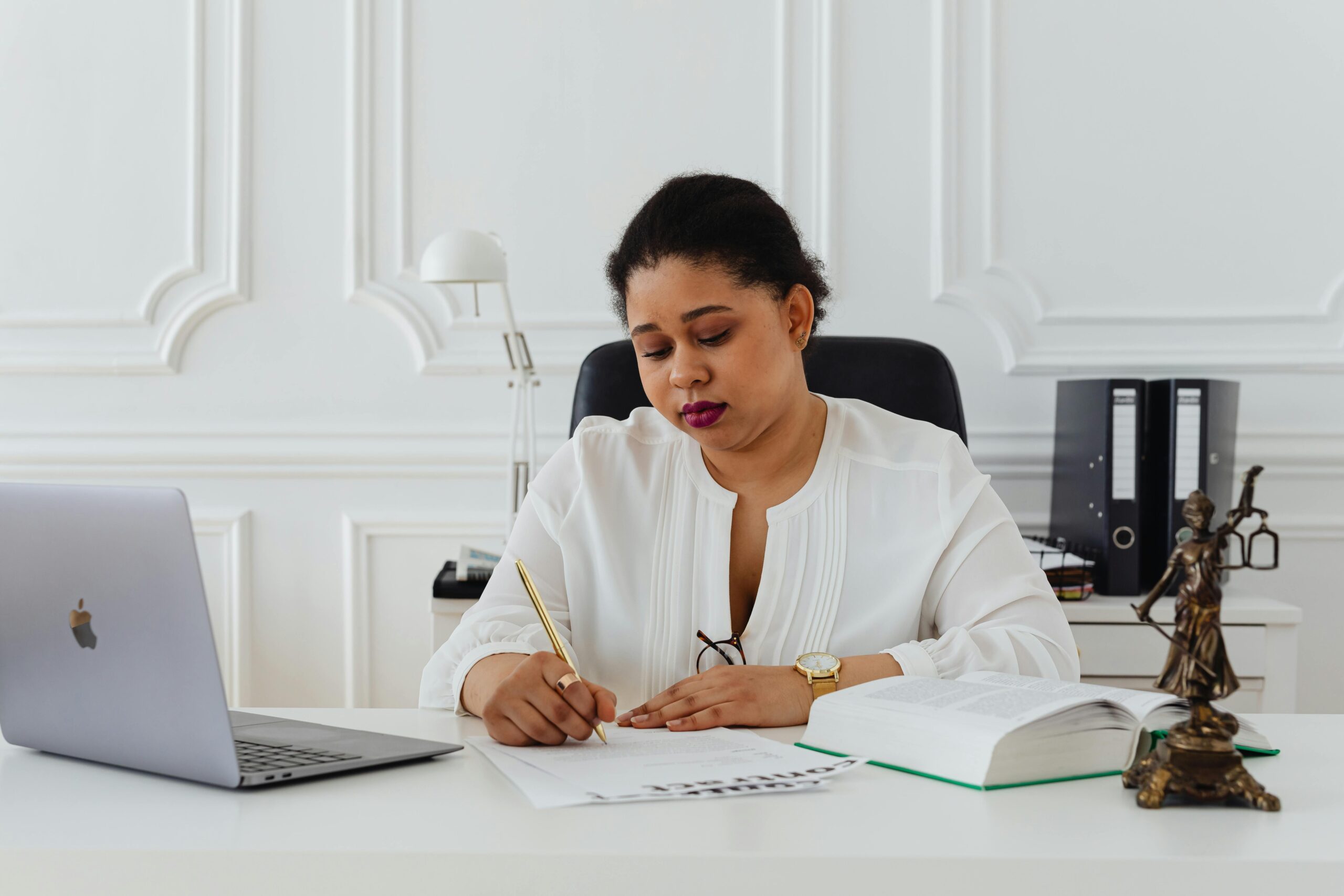 Lawyer studying paperwork for a California wrongful death lawsuit.