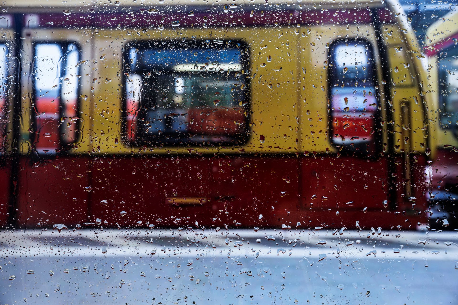 Public transit bus operating during rainy weather, illustrating a Sacramento bus accident case and the importance of timely government claims.