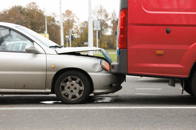 Roadside accident warning sign at a crash scene, illustrating a truck accident case handled by a Bakersfield truck accident lawyer.